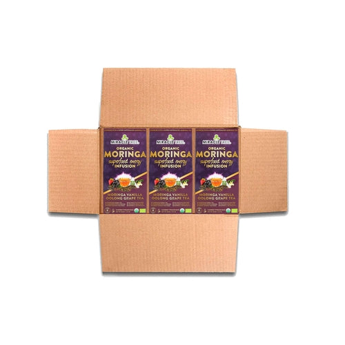 Organic Moringa Energy Tea - Vanilla Oolong Grape - Natural Coffee