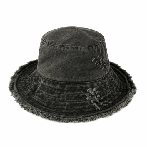 Frayed Cotton Bucket Hat for Summer – Stylish Casual Cotton Sun Hat