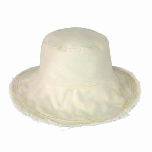 Frayed Cotton Bucket Hat for Summer – Stylish Casual Cotton Sun Hat