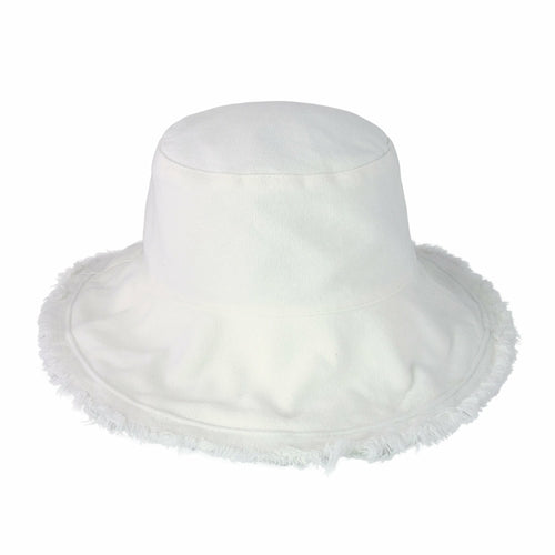 Frayed Cotton Bucket Hat for Summer – Stylish Casual Cotton Sun Hat