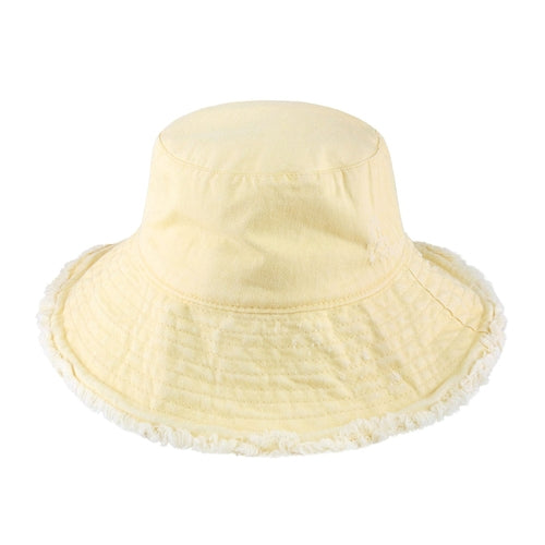 Frayed Cotton Bucket Hat for Summer – Stylish Casual Cotton Sun Hat