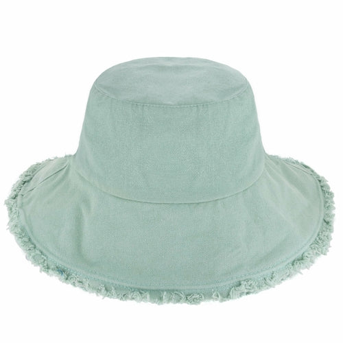 Frayed Cotton Bucket Hat for Summer – Stylish Casual Cotton Sun Hat