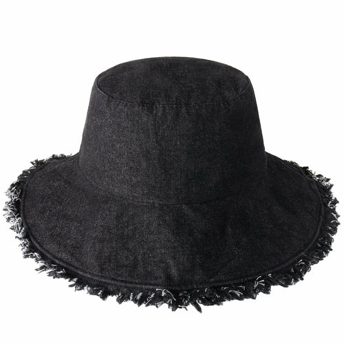 Frayed Cotton Bucket Hat for Summer – Stylish Casual Cotton Sun Hat