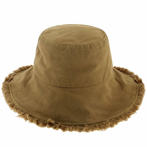 Frayed Cotton Bucket Hat for Summer – Stylish Casual Cotton Sun Hat