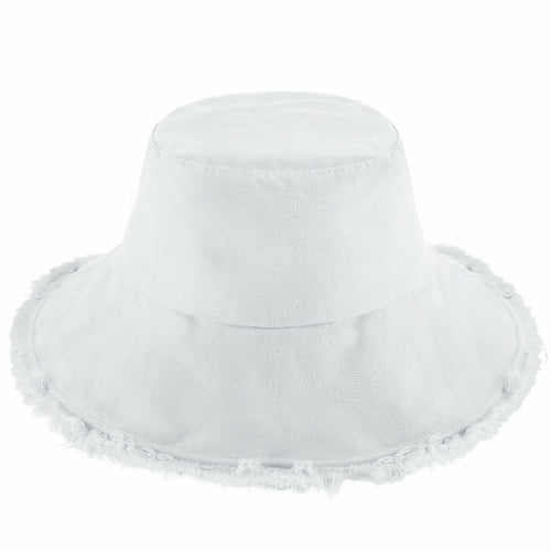 Frayed Cotton Bucket Hat for Summer – Stylish Casual Cotton Sun Hat