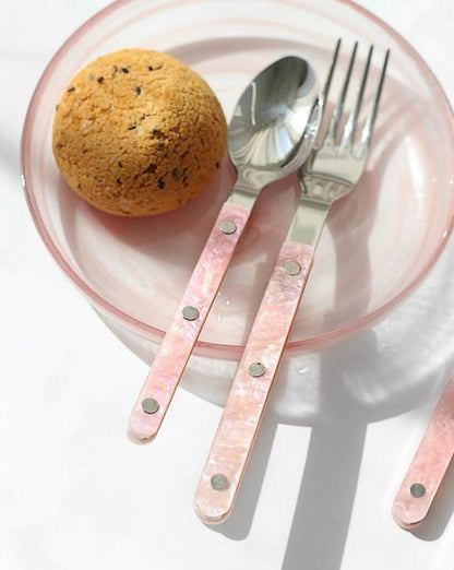 Set of 10 Sleek Modern Pinky Elegant Salt Lake Flatware Cutlery