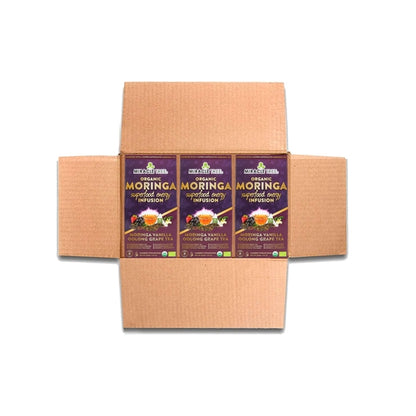 Organic Moringa Energy Tea - Vanilla Oolong Grape - Natural Coffee