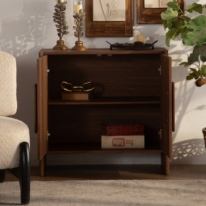 Walnut Sideboard Cabinet with Two Doors and Adjustable Interior