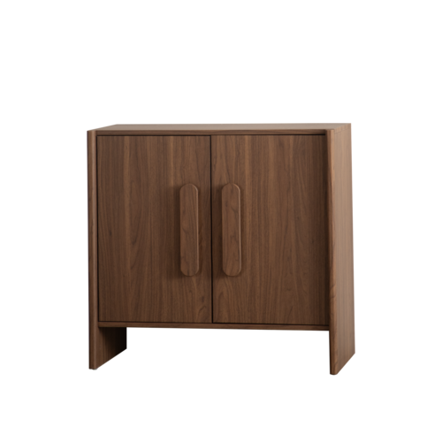Walnut Sideboard Cabinet with Two Doors and Adjustable Interior