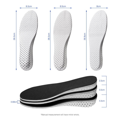 Men Women Invisible Height Increase Insoles Heel Lift Taller Shoe