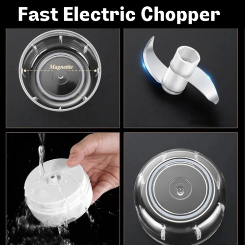 Electric 300ML Garlic Press Chopper Chili Onion Fruits Meat Mincer