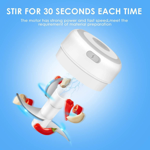 Electric 300ML Garlic Press Chopper Chili Onion Fruits Meat Mincer