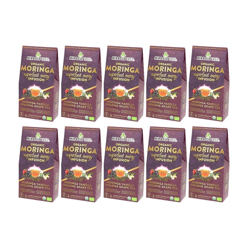 Organic Moringa Energy Tea - Vanilla Oolong Grape - Natural Coffee