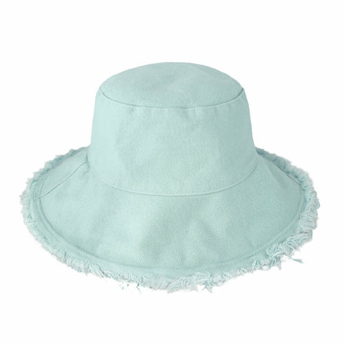 Frayed Cotton Bucket Hat for Summer – Stylish Casual Cotton Sun Hat