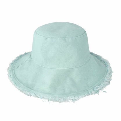 Frayed Cotton Bucket Hat for Summer – Stylish Casual Cotton Sun Hat