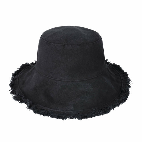 Frayed Cotton Bucket Hat for Summer – Stylish Casual Cotton Sun Hat