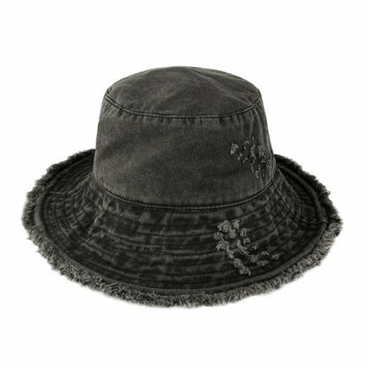 Frayed Cotton Bucket Hat for Summer – Stylish Casual Cotton Sun Hat