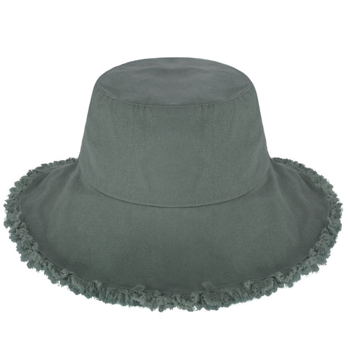 Frayed Cotton Bucket Hat for Summer – Stylish Casual Cotton Sun Hat