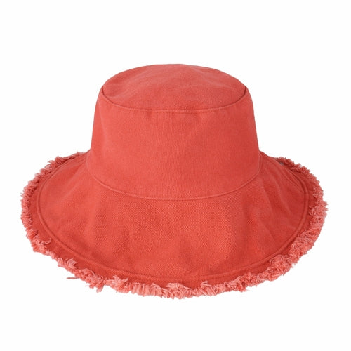 Frayed Cotton Bucket Hat for Summer – Stylish Casual Cotton Sun Hat
