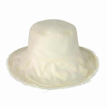 Frayed Cotton Bucket Hat for Summer – Stylish Casual Cotton Sun Hat