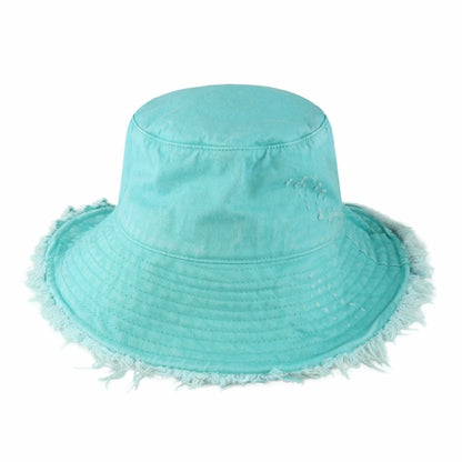 Frayed Cotton Bucket Hat for Summer – Stylish Casual Cotton Sun Hat
