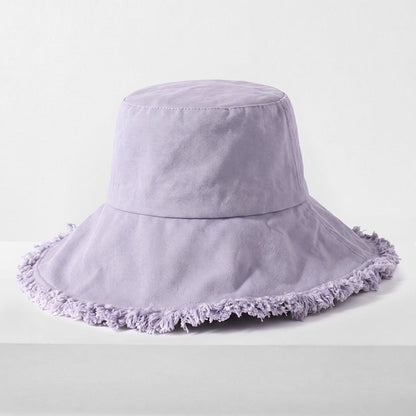 Frayed Cotton Bucket Hat for Summer – Stylish Casual Cotton Sun Hat