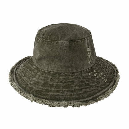 Frayed Cotton Bucket Hat for Summer – Stylish Casual Cotton Sun Hat