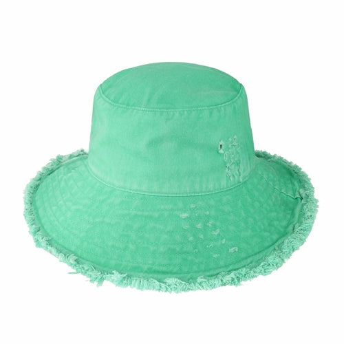 Frayed Cotton Bucket Hat for Summer – Stylish Casual Cotton Sun Hat
