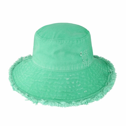 Frayed Cotton Bucket Hat for Summer – Stylish Casual Cotton Sun Hat