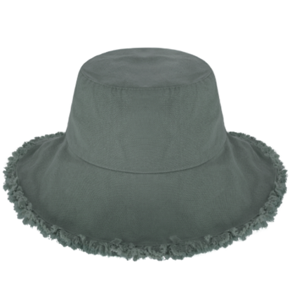 Frayed Cotton Bucket Hat for Summer – Stylish Casual Cotton Sun Hat