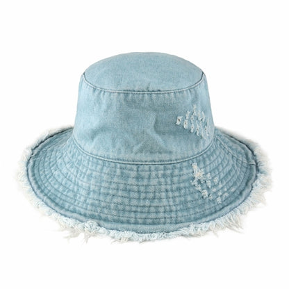Frayed Cotton Bucket Hat for Summer – Stylish Casual Cotton Sun Hat