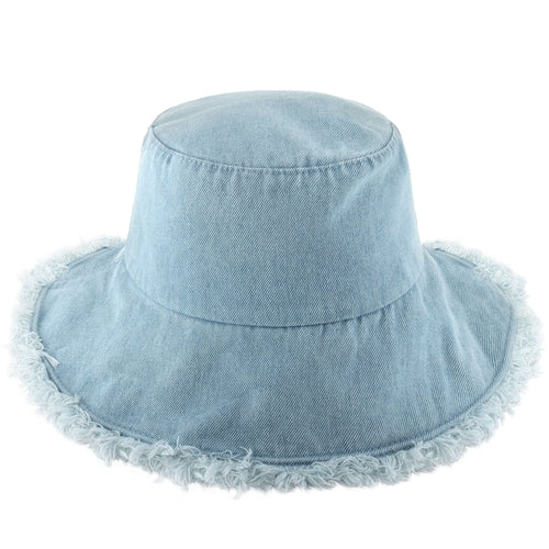 Frayed Cotton Bucket Hat for Summer – Stylish Casual Cotton Sun Hat