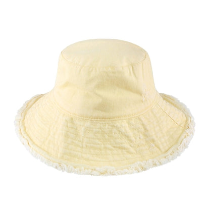 Frayed Cotton Bucket Hat for Summer – Stylish Casual Cotton Sun Hat