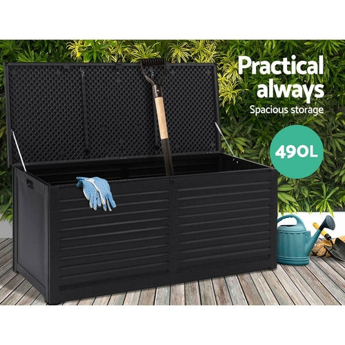 Gardeon Outdoor Storage Box 490L Container Lockable Garden Bench Shed