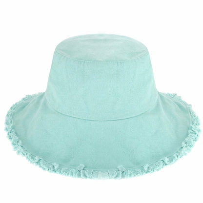Frayed Cotton Bucket Hat for Summer – Stylish Casual Cotton Sun Hat