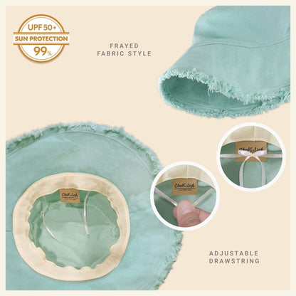 Frayed Cotton Bucket Hat for Summer – Stylish Casual Cotton Sun Hat