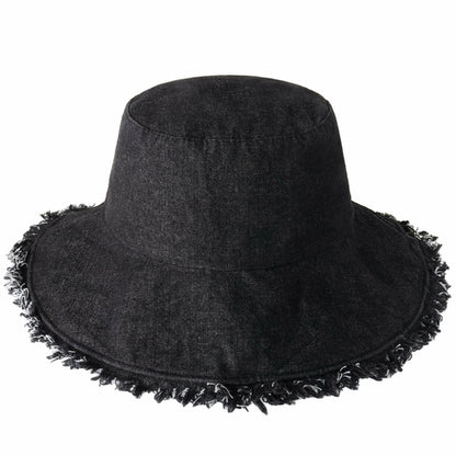 Frayed Cotton Bucket Hat for Summer – Stylish Casual Cotton Sun Hat
