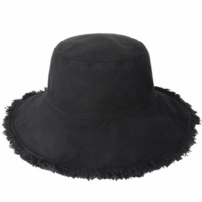 Frayed Cotton Bucket Hat for Summer – Stylish Casual Cotton Sun Hat
