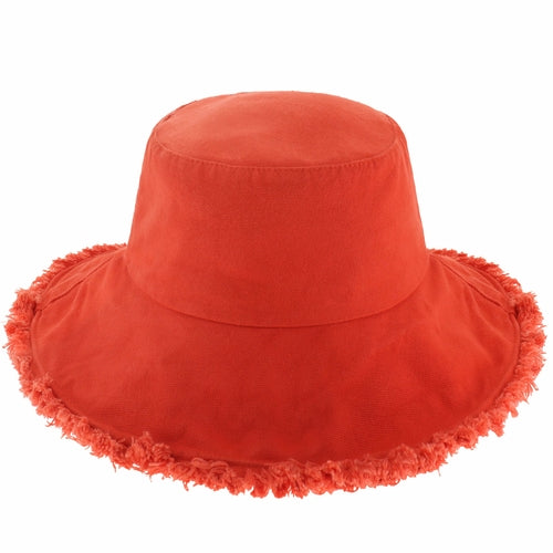 Frayed Cotton Bucket Hat for Summer – Stylish Casual Cotton Sun Hat