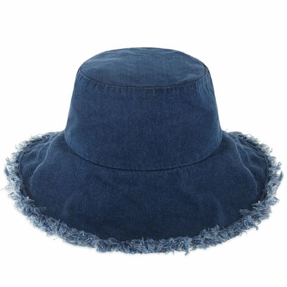 Frayed Cotton Bucket Hat for Summer – Stylish Casual Cotton Sun Hat