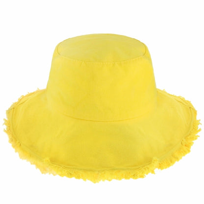 Frayed Cotton Bucket Hat for Summer – Stylish Casual Cotton Sun Hat
