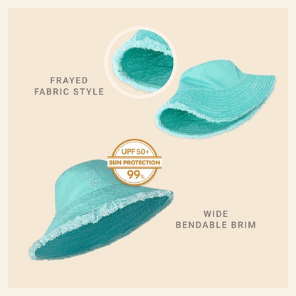 Frayed Cotton Bucket Hat for Summer – Stylish Casual Cotton Sun Hat