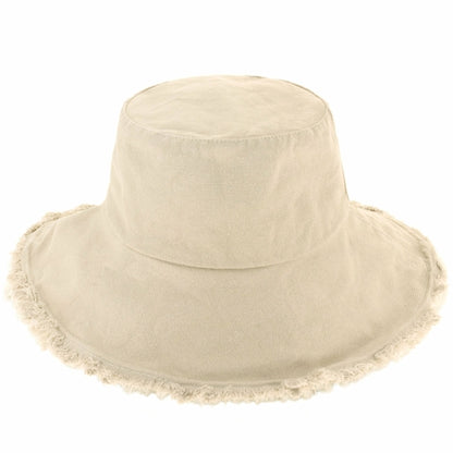 Frayed Cotton Bucket Hat for Summer – Stylish Casual Cotton Sun Hat