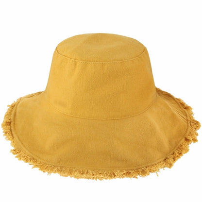 Frayed Cotton Bucket Hat for Summer – Stylish Casual Cotton Sun Hat