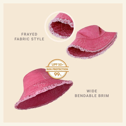 Frayed Cotton Bucket Hat for Summer – Stylish Casual Cotton Sun Hat
