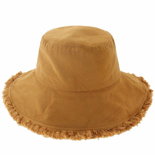 Frayed Cotton Bucket Hat for Summer – Stylish Casual Cotton Sun Hat
