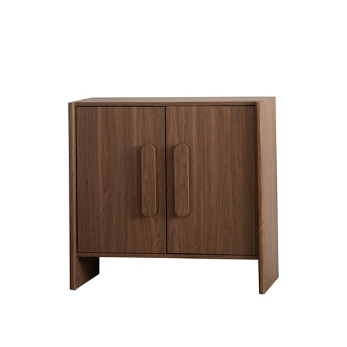 Walnut Sideboard Cabinet with Two Doors and Adjustable Interior