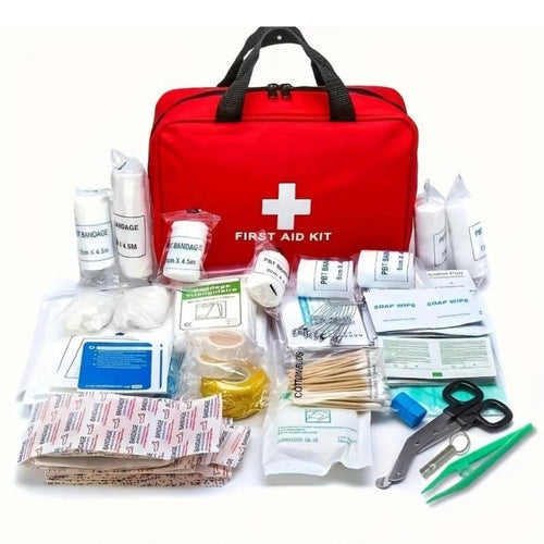 173pcs Large First Aid Kit: Portable Bag For Outdoor Hunting, Hiking,