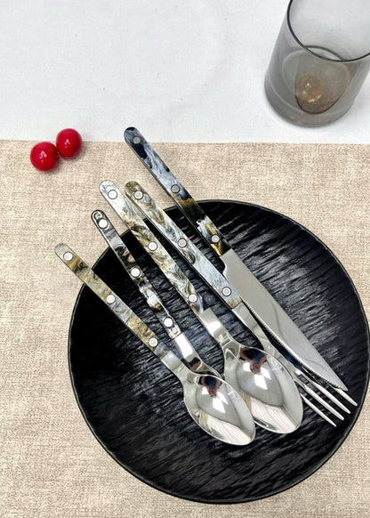 Set Of 10 Pcs Modern Elegant Terra Flatware - Bistrot Style Cutlery