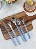 Set Of 10 Pcs Modern Nebula Cutlery, Bistrot Style Rivet Flatware Set